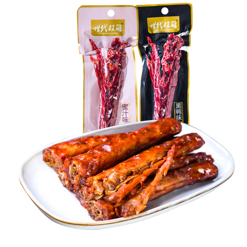 世代双雄零食黑鸭味烤脖10根