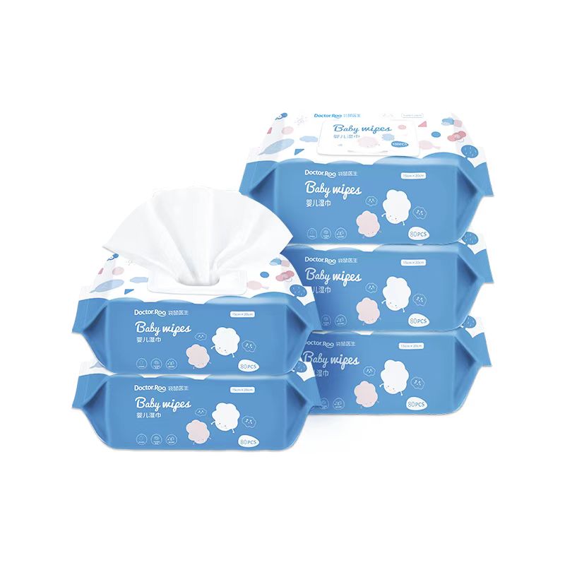 【胡可推荐】袋鼠医生湿巾80抽x5包