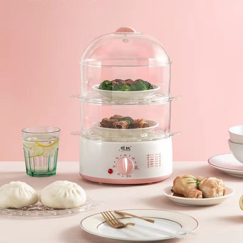 电蒸锅三层透明家用多功能小型蒸笼自动断电