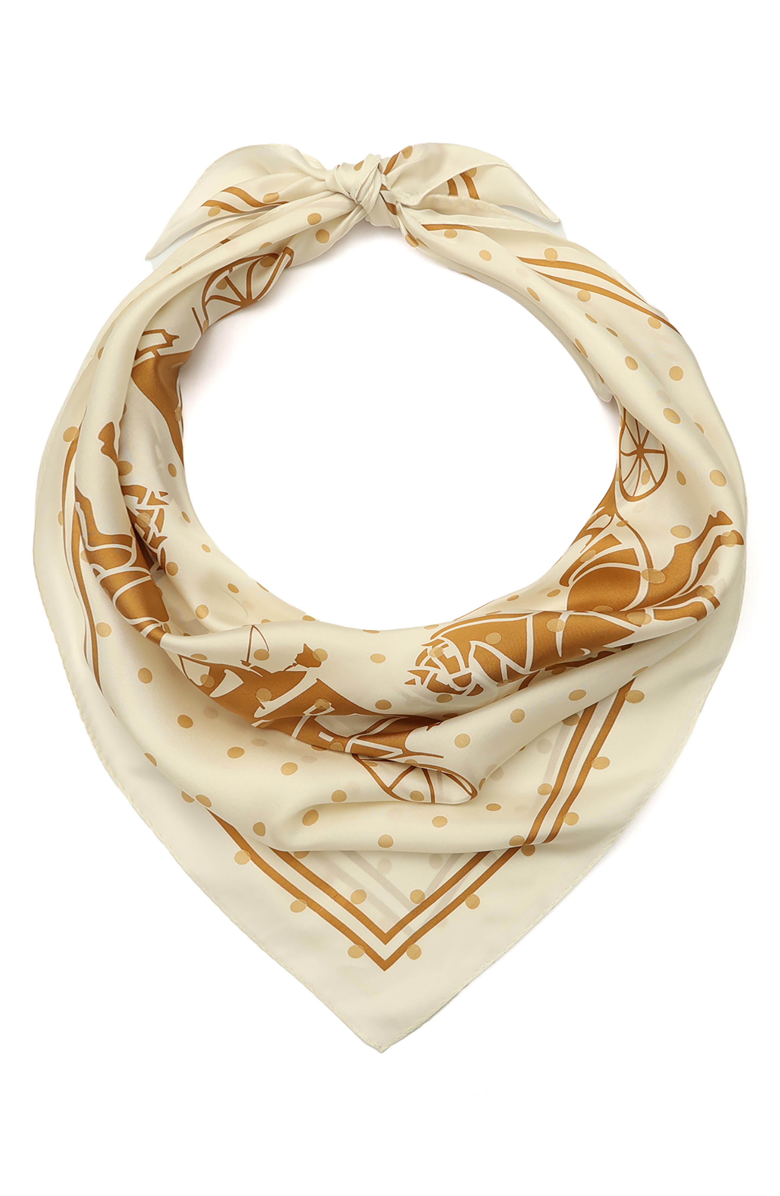 COACH Horse & Carriage Polka Dot Silk Square Scarf