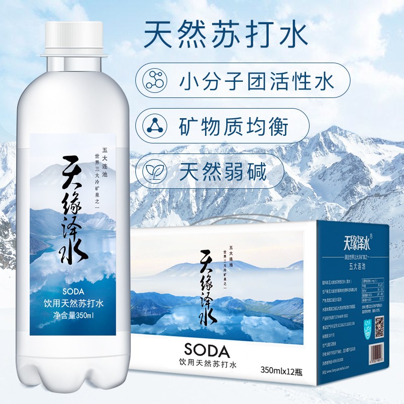 天缘泽水 五大连池天然苏打水 350ml*12瓶 