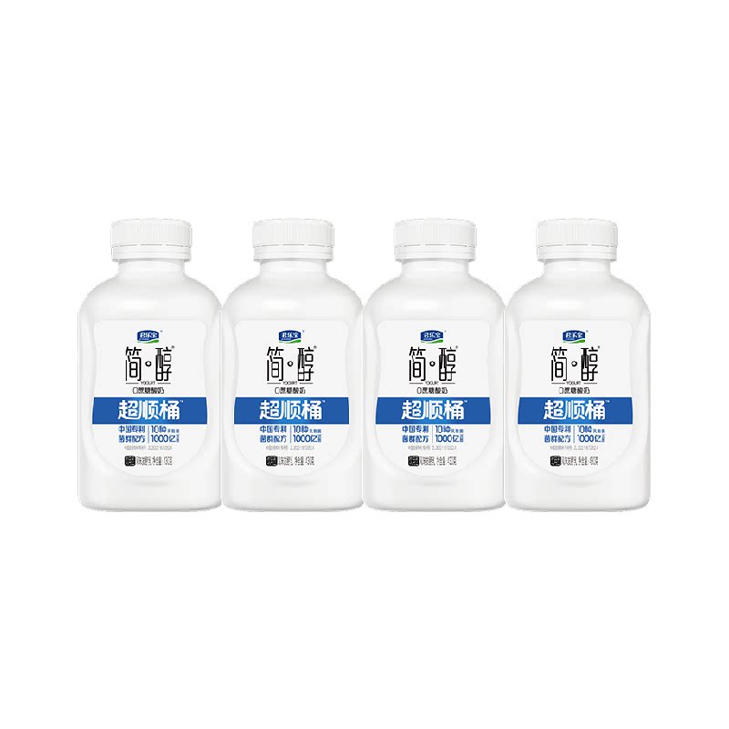 君乐宝简醇0蔗糖 风味发酵乳430g*4瓶超顺桶