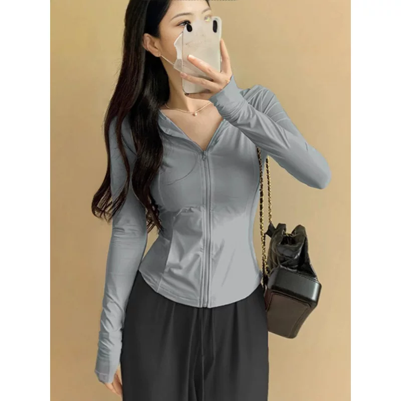 防晒衣女夏季冰丝凉感透气防紫外线修身瑜伽防晒服运动外套女x x