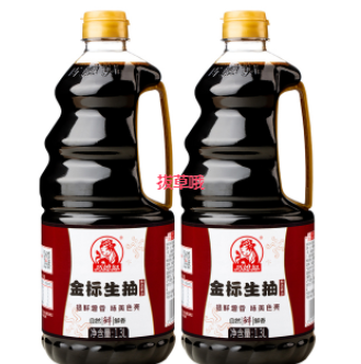 17.8元包邮！巧媳妇 金标生抽酱油1.3L*2大瓶味极鲜