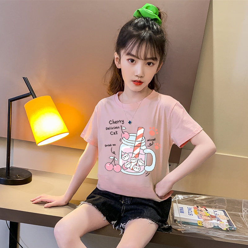 夏装新款女童短袖纯棉t恤
