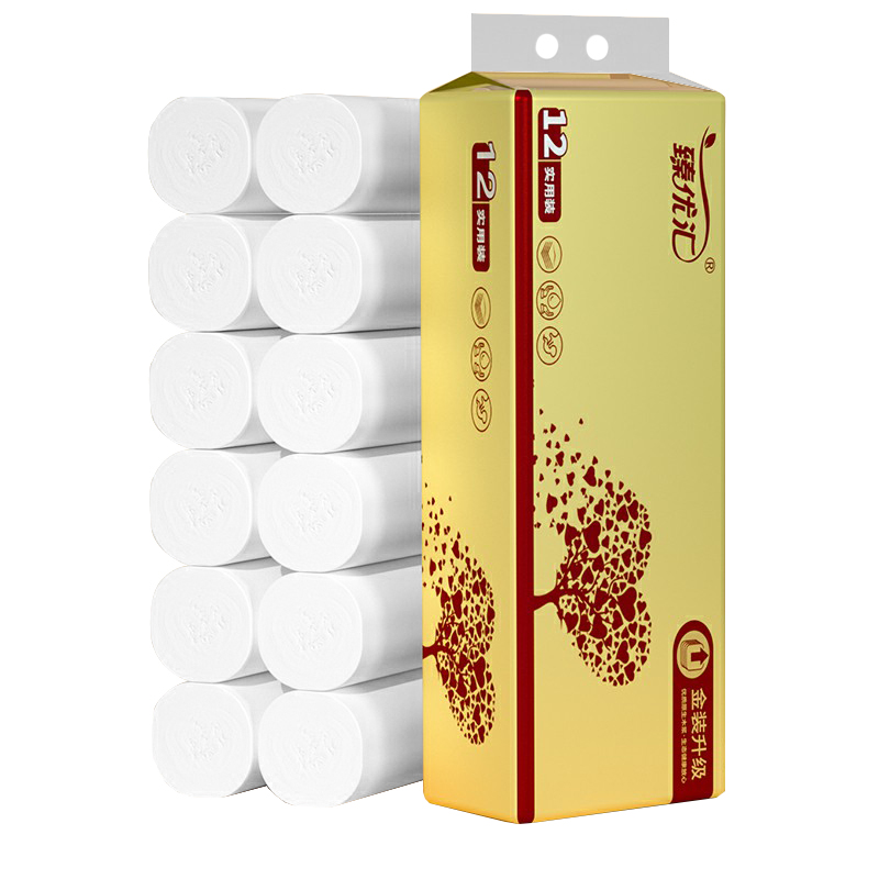 超实惠12卷纸无芯卫生纸家用