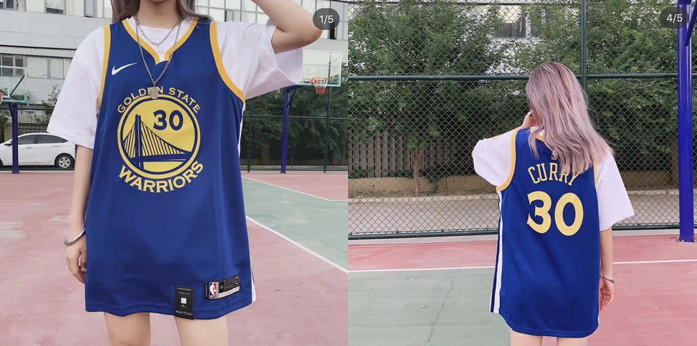 昆凌同款nike金州勇士nba库里30号男款球衣