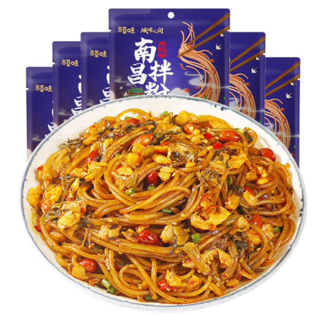 19.89元包邮！百草味 南昌拌粉204g*6袋