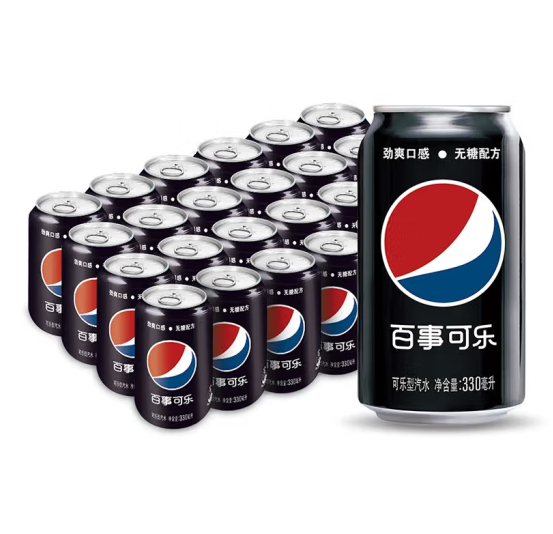 39.9元包邮！百事可乐 无糖 330mL*24罐装