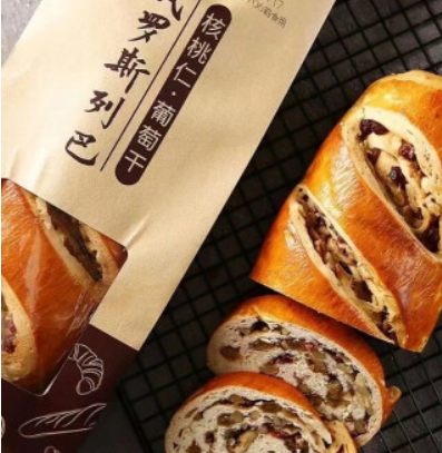 27.9元包邮！拿尚 俄罗斯核桃仁+葡萄干大列巴400g*2