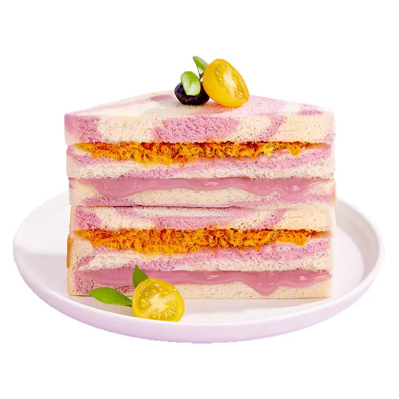 比比赞.芋泥肉松三明治面包