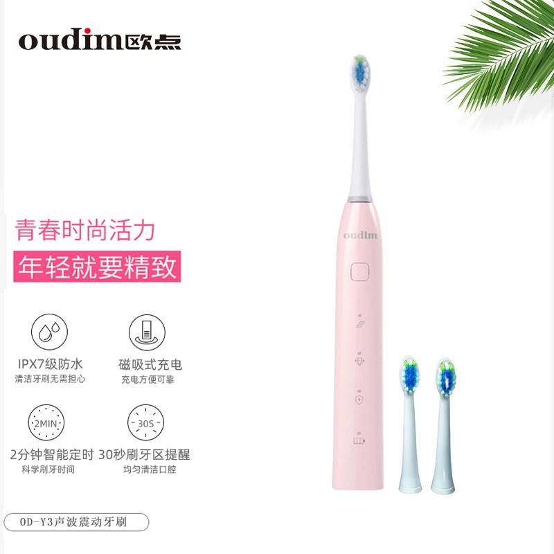 oudim 智能电动牙刷 声波3D震动 三档净齿