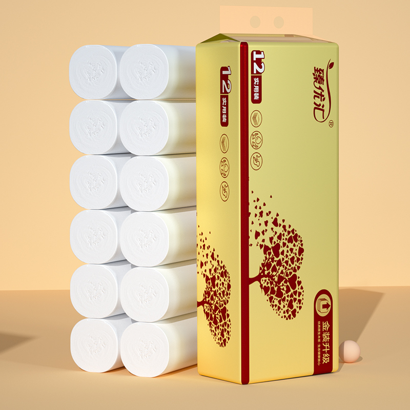 家用整箱12卷纸巾卷纸无芯卫生纸