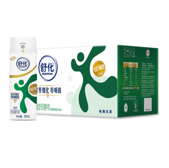 69.8元包邮！伊利舒化无乳糖低脂奶220ml*24盒