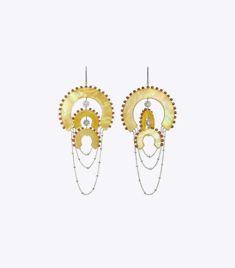 tory burch Bead And Resin Chandelier Earrings