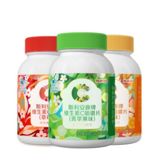 24.9元包邮！斯利安康 维生素C咀嚼片100片*3 三种口味各一瓶
