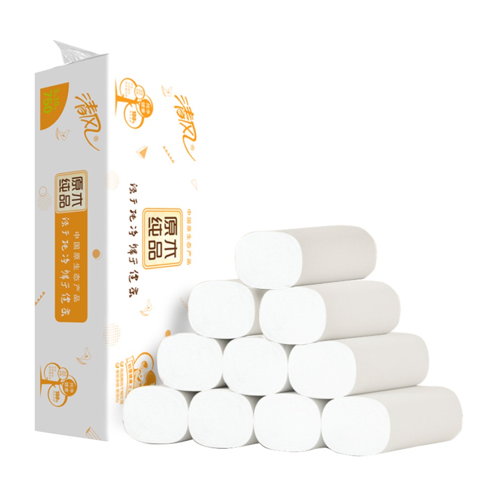 清风无芯卷纸原木纯品卫生纸10卷