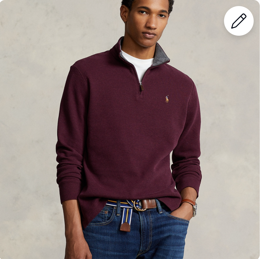 捡漏价！Polo Ralph Lauren 男士半拉链卫衣！