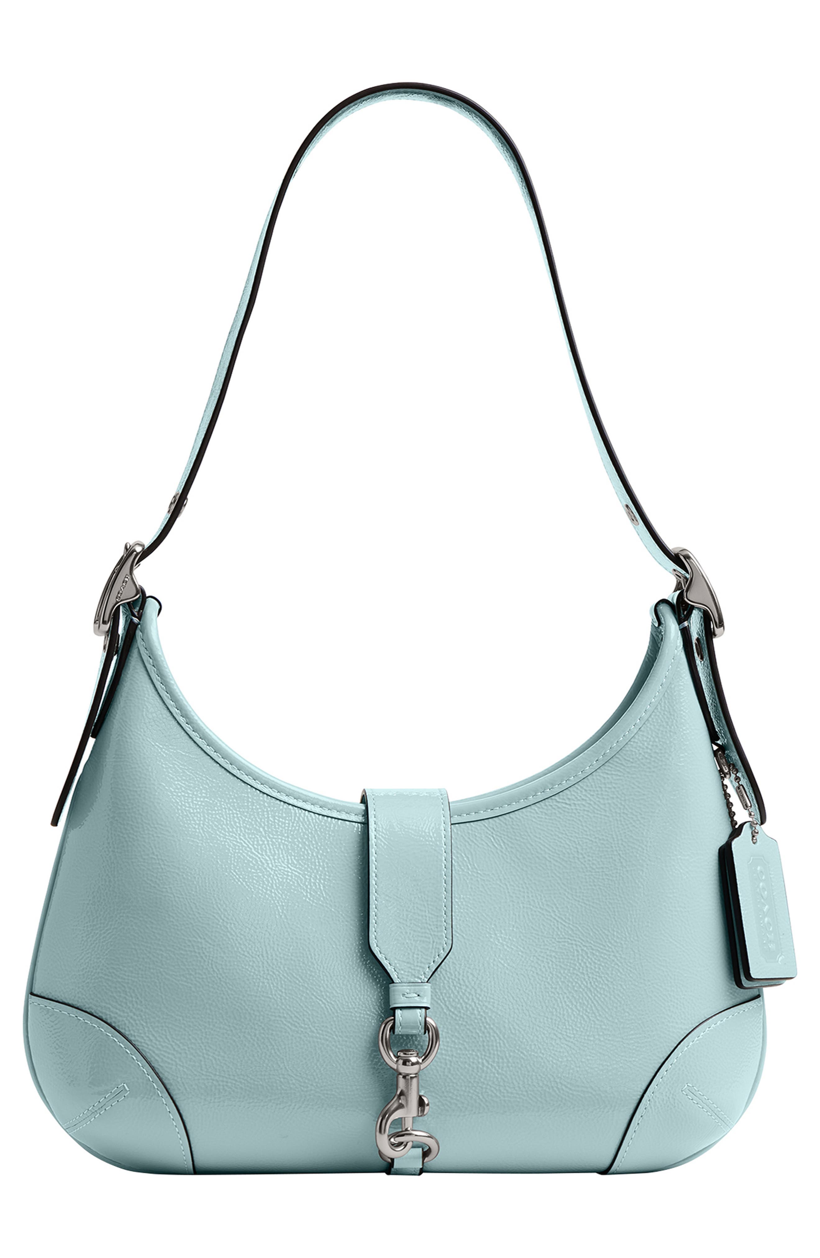 COACH Hamptons Crinkle Patent Leather Hobo Bag