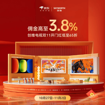 京东 创维电视佣金至高3.8% 大促低至65折