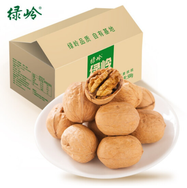 49.9元包邮！绿岭 薄皮核桃500g*5箱