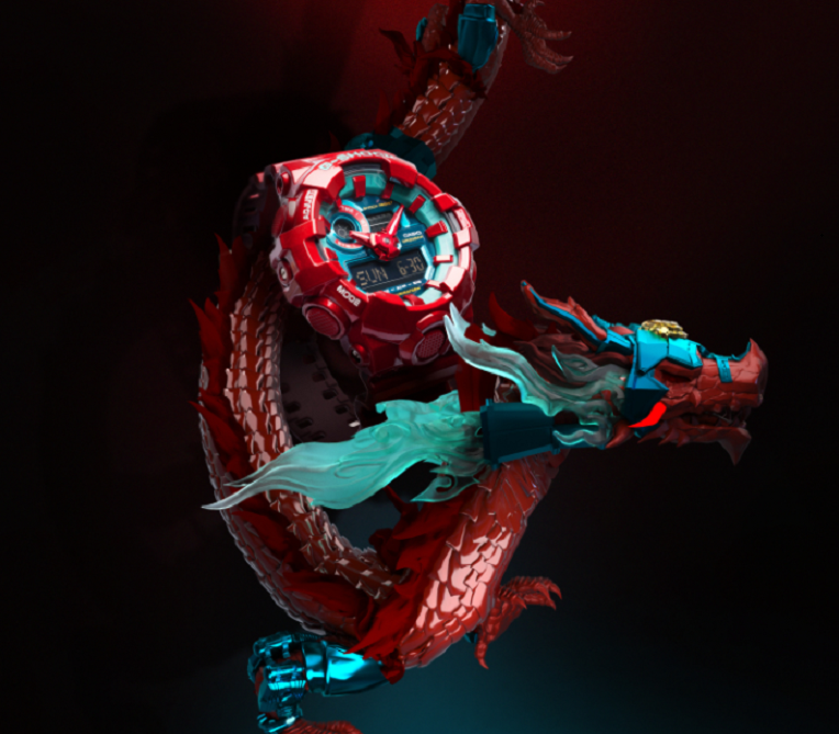 坚韧不止,赤龙入圣g-shock 将上古三神龙从神话中引向现代,盘绕腕间