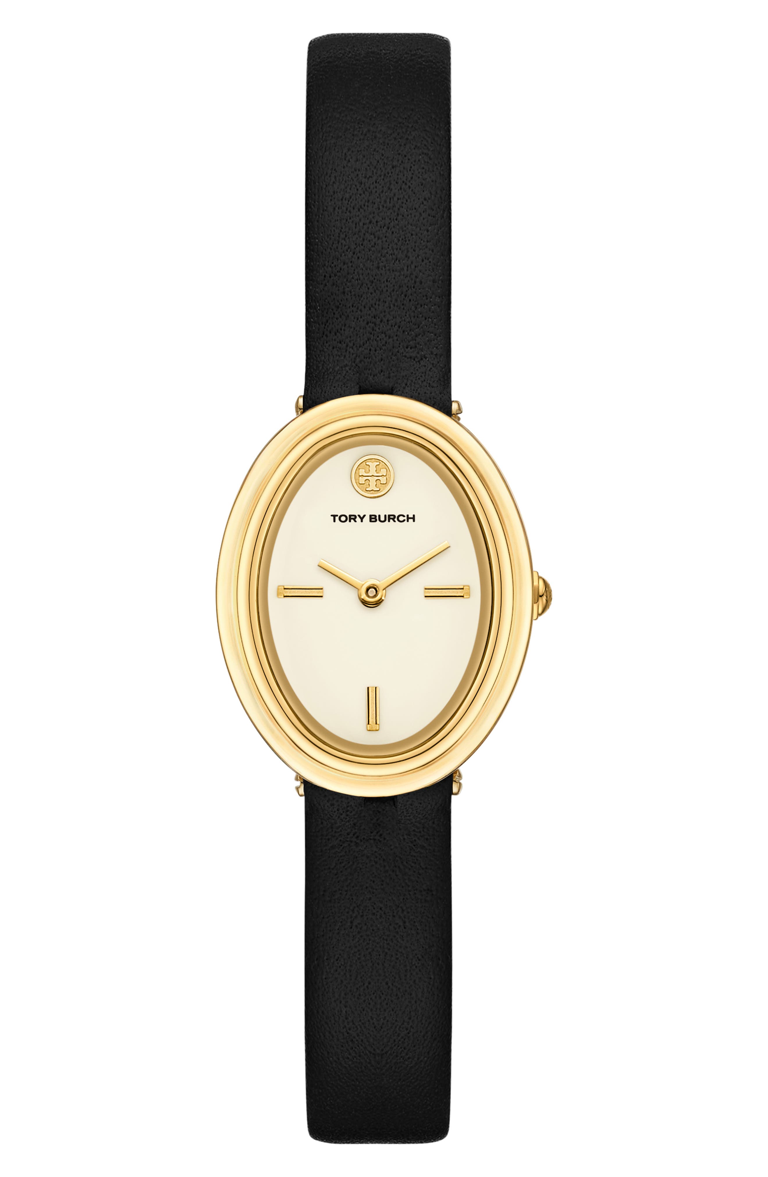 Tory Burch The Oval Leather Strap Watch, 22mm x 28mm