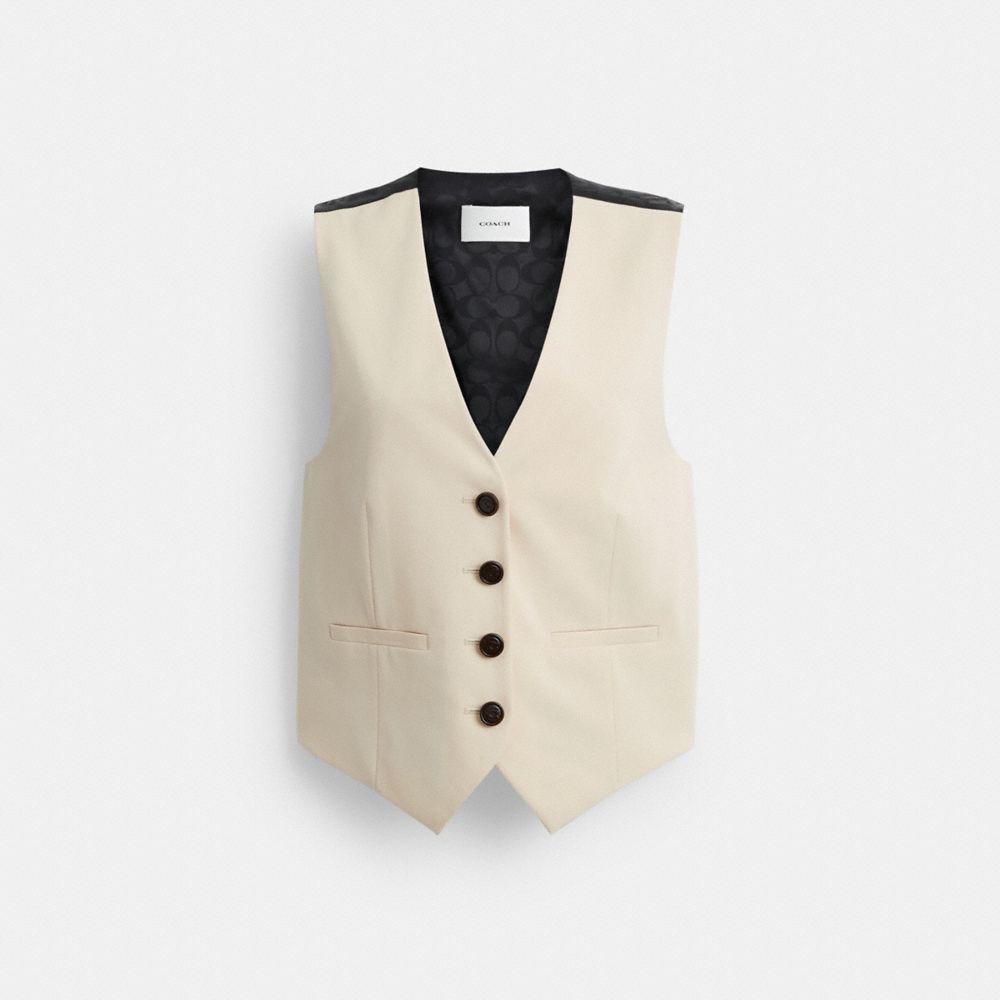 coach tailored vest in recycled polyester CBB96-SND