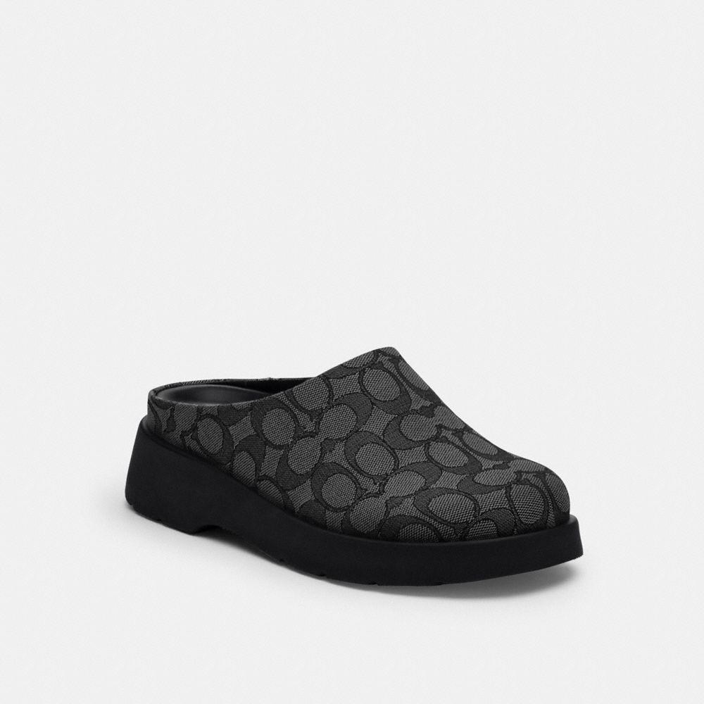 coach link mule in signature jacquard CBN24-BK/CQ