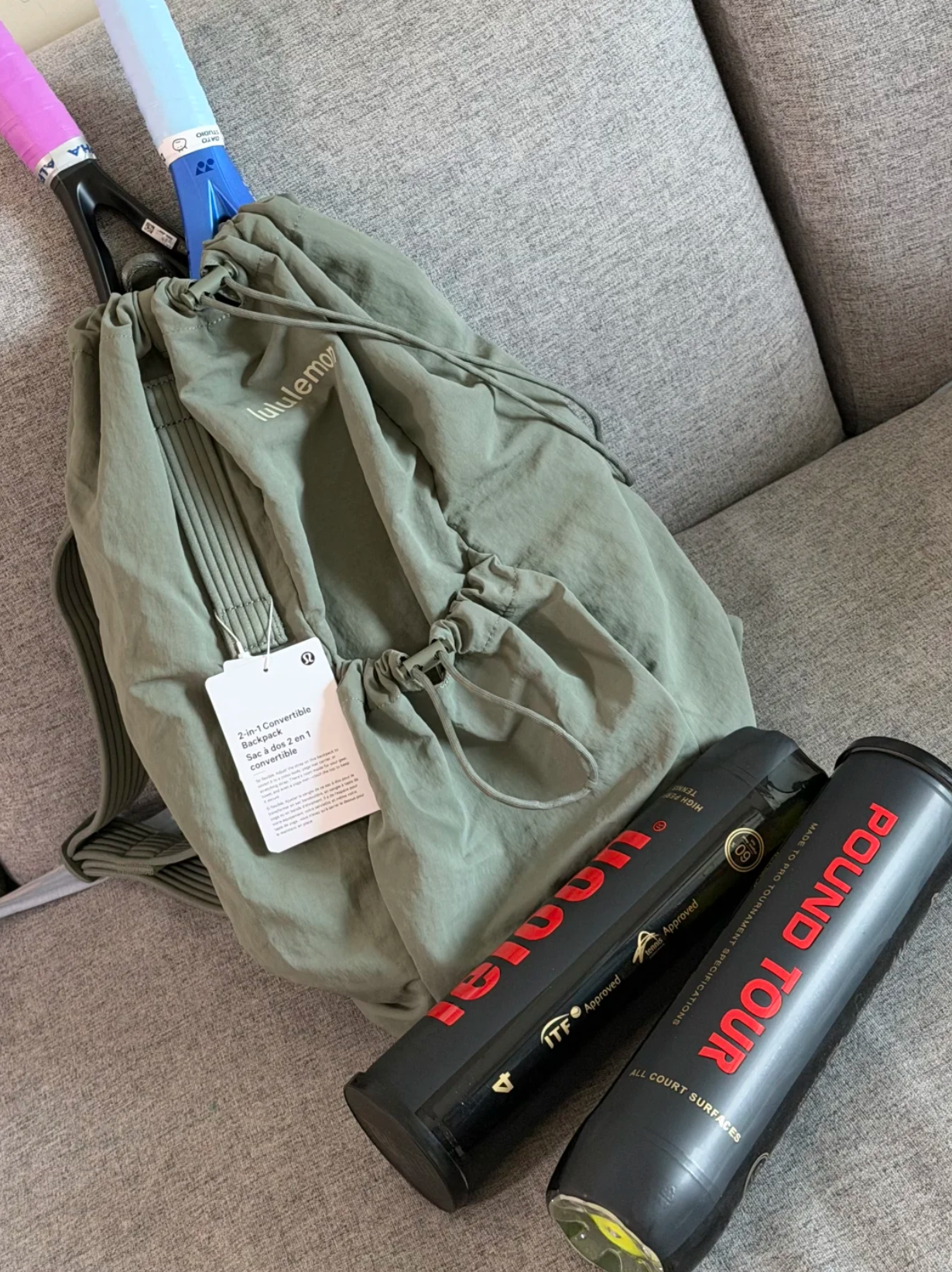 Material and Shape of Lululemon Drawstring Backpack