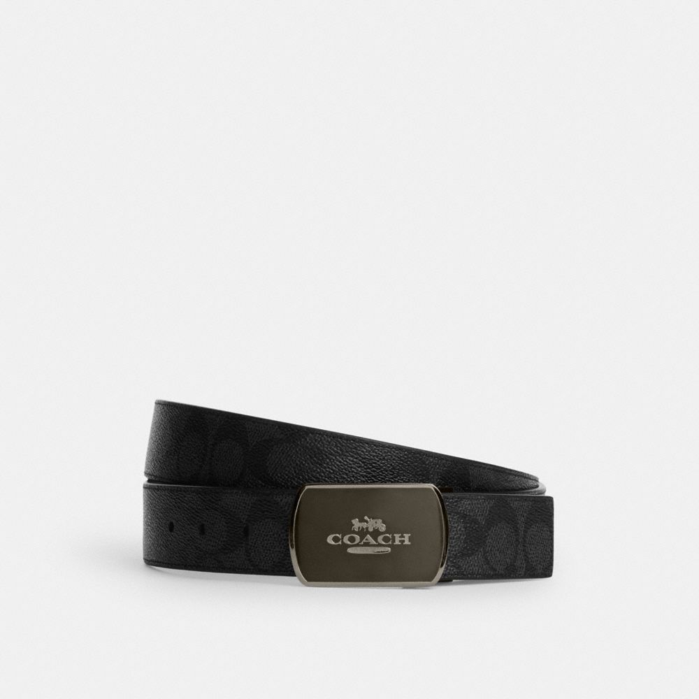 coach plaque buckle cut to size reversible belt, 38 mm CY943-QBY41
