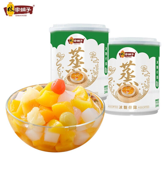 3.9元包邮！林家铺子 冰糖什锦罐头200g*2罐