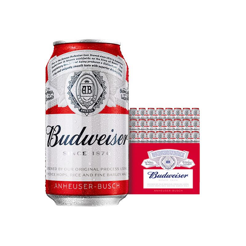 Budweiser/百威啤酒330ml*24听整箱