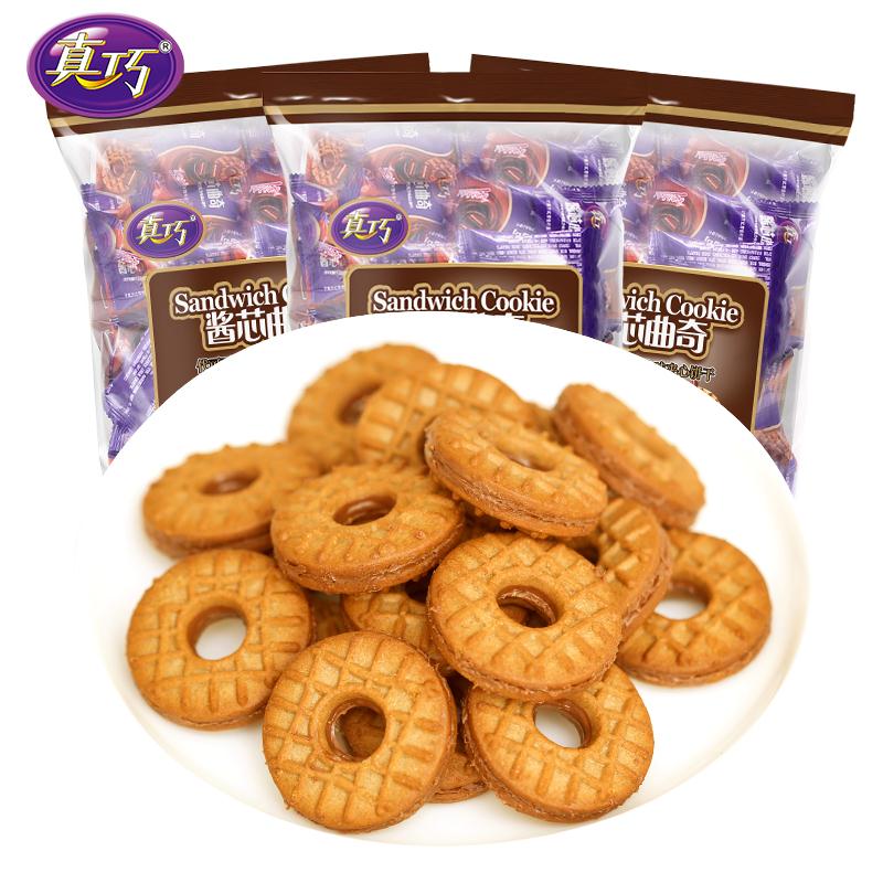 【真巧】酱芯曲奇巧克力夹心饼干
