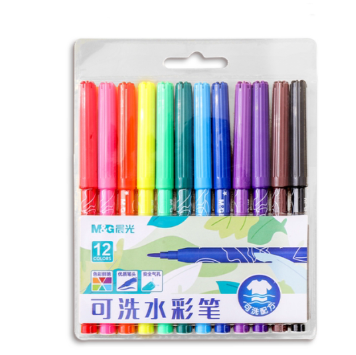 1.9元包邮！晨光 可水洗水彩笔  硬笔款12色