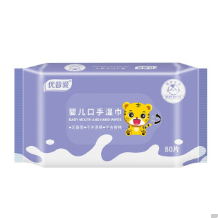 12.9元包邮！优普爱 婴儿手口湿巾大包装80片*5包