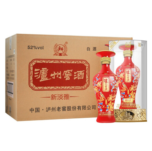 178元包邮！泸州老窖窖酒淡雅52度白酒礼盒 500ml*6瓶