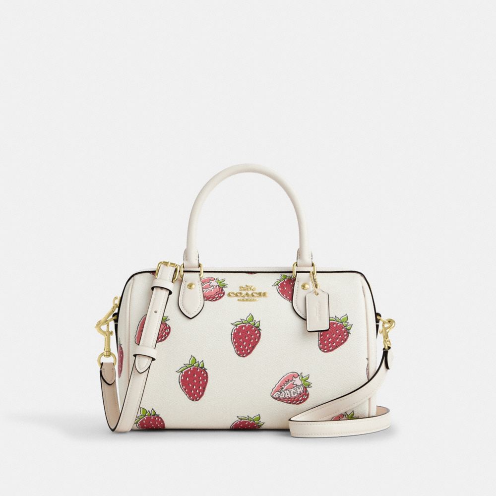 coach rowan satche bag with strawberry print CAL63-IMCAH