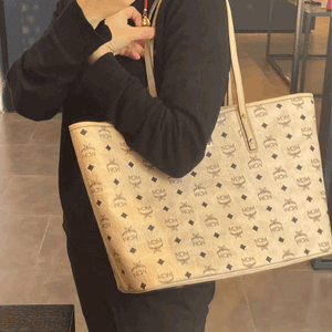 MCM Aren Monogram米白色二合一托特包