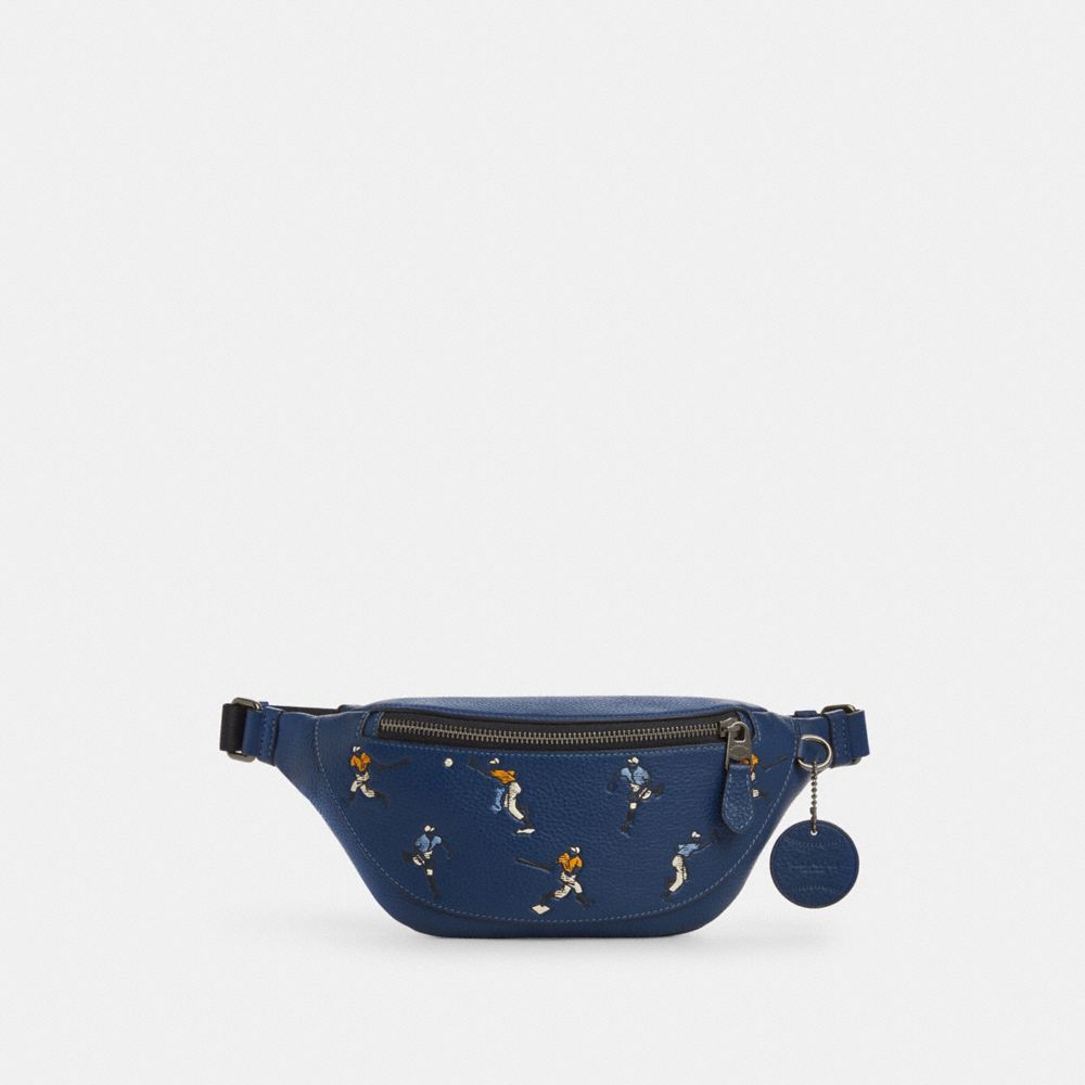 coach warren mini belt bag with baseball print CAX43-QBRHY