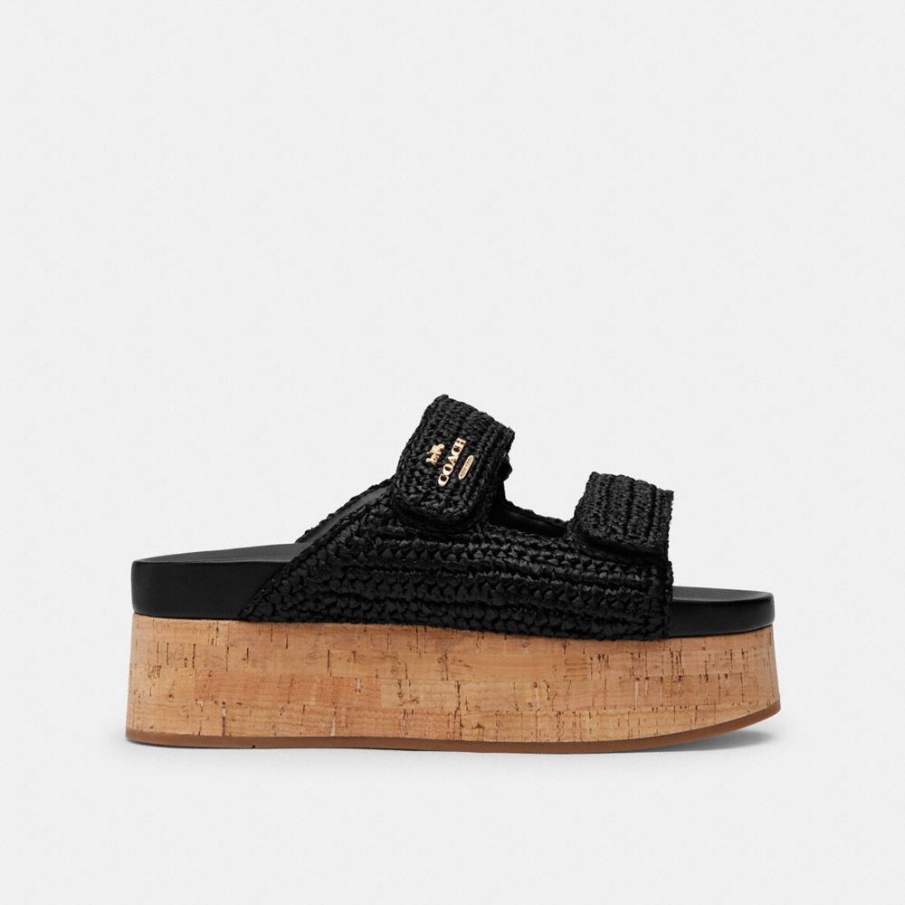 coach two band platform slide CBN28-BLK