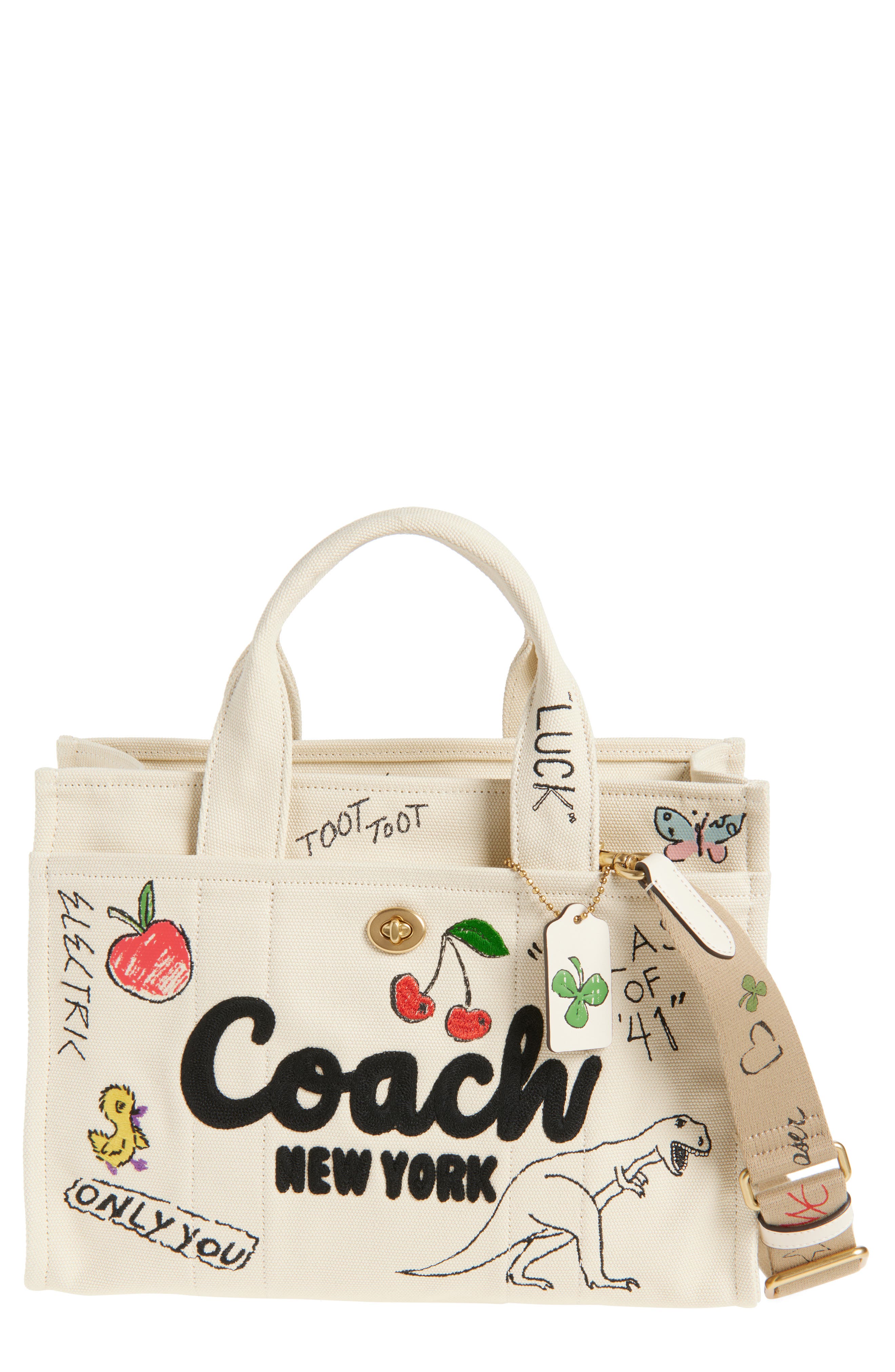 COACH Sketch Print Cotton Canvas Cargo Tote