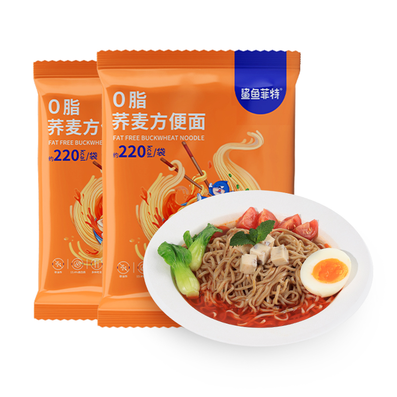 【鲨鱼菲特】低脂荞麦方便面8袋装
