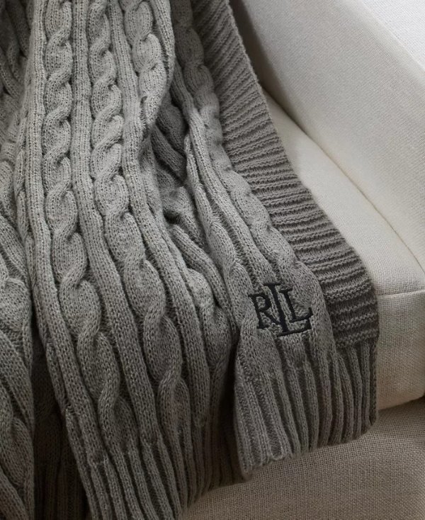 Ralph Lauren 麻花纹毛毯