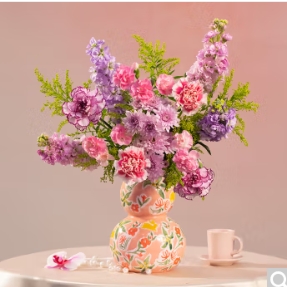 36元包邮！花点时间女神节【不负韶光】粉紫色设计花束