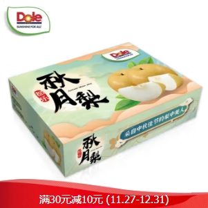 29.9元包邮！Dole都乐羊脂秋月梨 6粒礼盒1.6kg