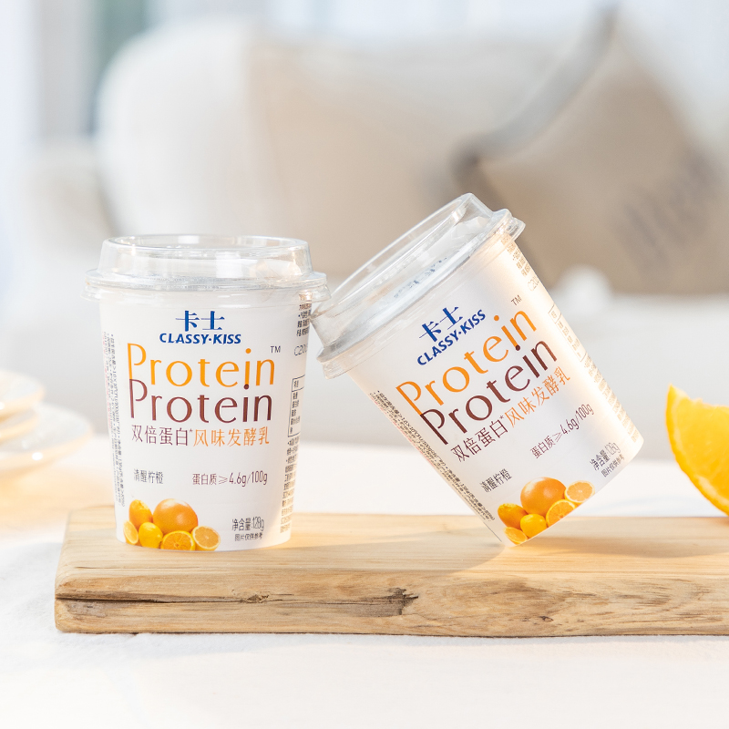 3件5折15一件】卡士双倍蛋白柠橙128g*12杯