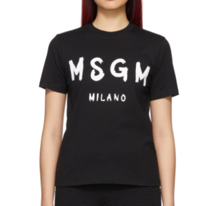 MSGM 黑底白字 T恤