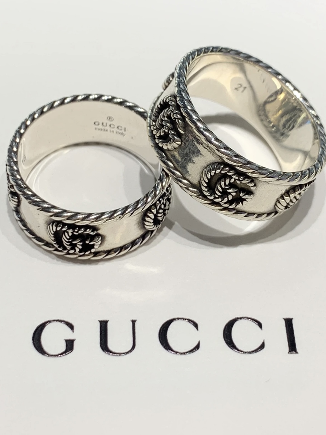 Gucci White Gold Icon Ring Sale