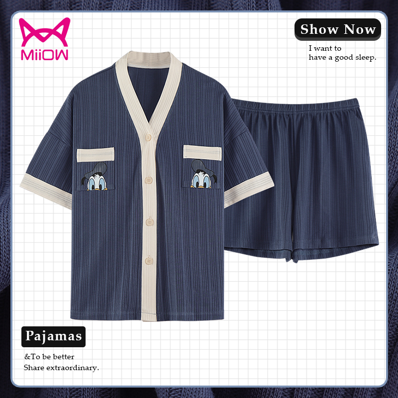 【猫人】纯棉睡衣短袖两件套女家居服